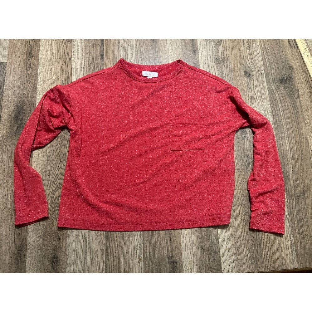 Colsie Shirt, Women's Size XS, Red, Long Sleeve, Round Neck